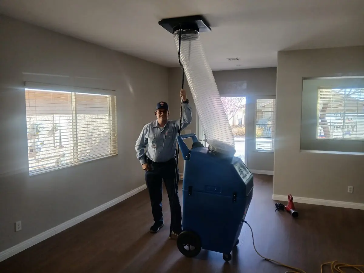 Professional Dryer Vent Cleaning work inside a Huntington home